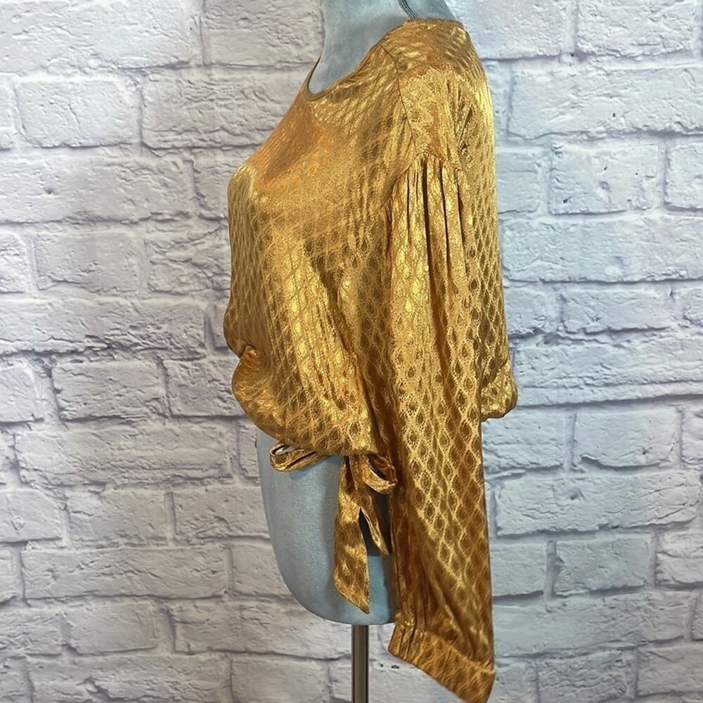 Band of Gypsies satin side tie crop top blouse - Picture 4 of 6